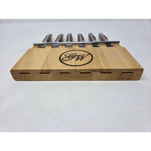 GUNTER WILHELM EXECUTIVE CHEF SERIES STEAK KNIVES SET OF 6 GERMAN STEEL W/ RACK - Picture 6 of 10